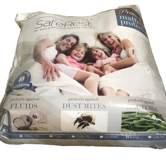 SafeRest Mattress Protector Fitted Sheet Style King Hypoallergenic Waterproof - Picture 1 of 5